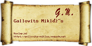 Gallovits Miklós névjegykártya