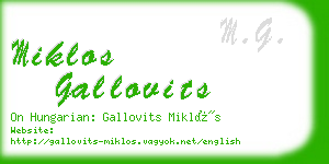 miklos gallovits business card
